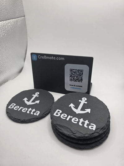 Gepersonaliseerde Stenen Onderzetters met Naam of Logo — UV-bedrukt | Cre8mate