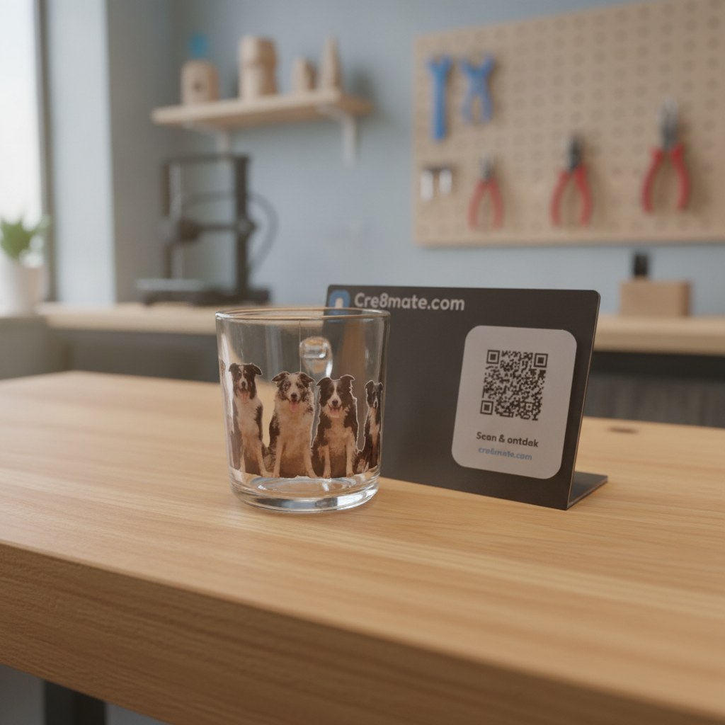 Gepersonaliseerd Theeglas met Naam of Tekst — UV-bedrukt | Cre8mate